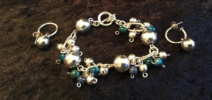 Sterling Bracelet with Matching Earrings