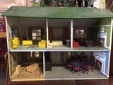 tin doll house and furniture