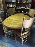 Oak table and 4 chairs