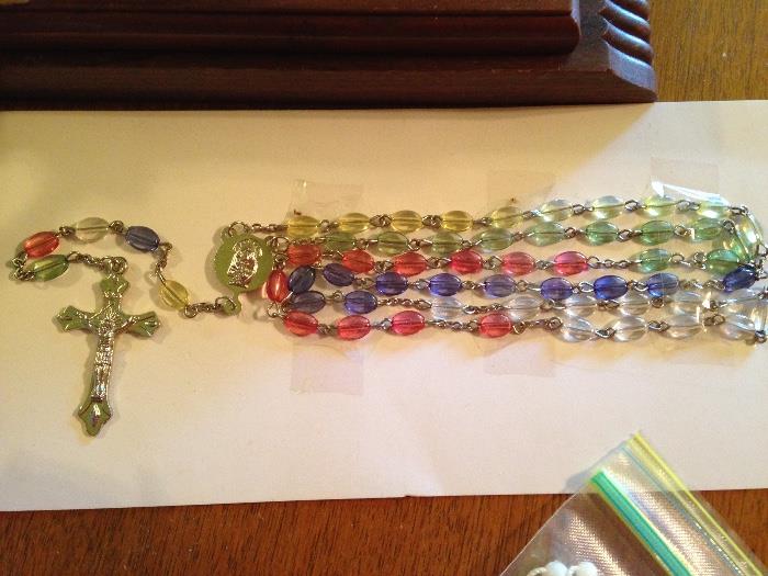 ROSARY BEADS & VARIOUS OTHER RELIGIOUS ITEMS