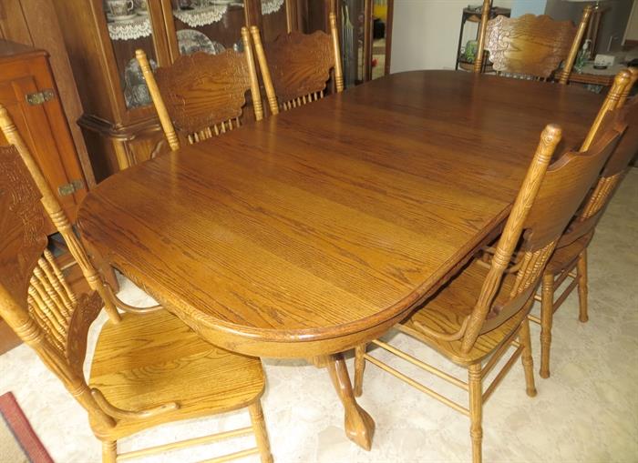 Large table and six chairs
