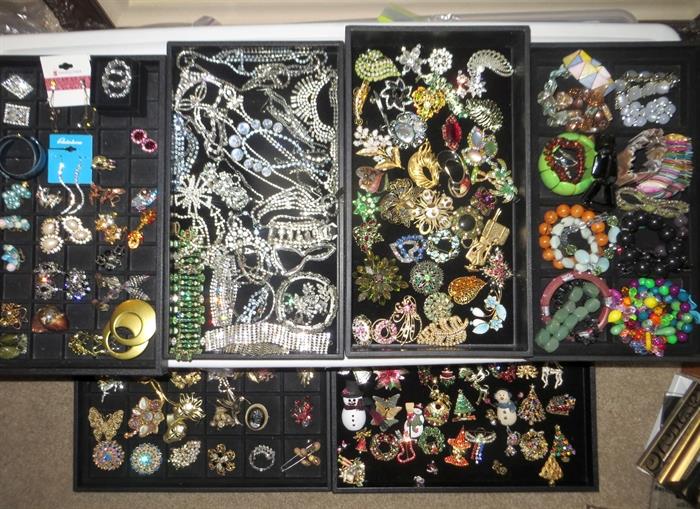 Hundreds of pieces of costume jewelry (this is just a tiny sampling!)