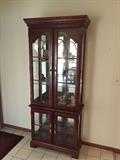 GORGEOUS CHINA TALL CHERRY WOOD CHINA CABINET 