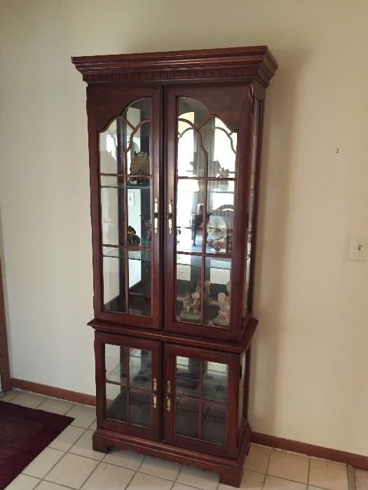 GORGEOUS CHINA TALL CHERRY WOOD CHINA CABINET