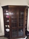 GREAT CONDITION CHERRY GROVE CHINA CABINET WITH OPEN SIDE SHELVING BY AMERICAN DREW