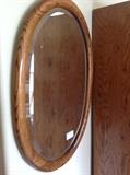 bevelled glass oak mirror