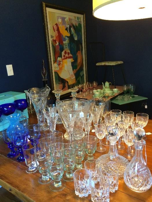 Retired Waterford crystal Millenium - various colored glassware