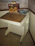 cute slant front desk with side storage