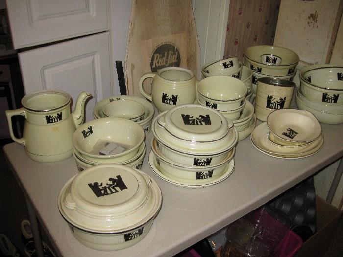 large collection of Hall Silohette/tavern dinnerware.