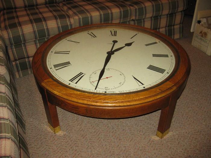 Great coffee table with clock.  Very unusual.