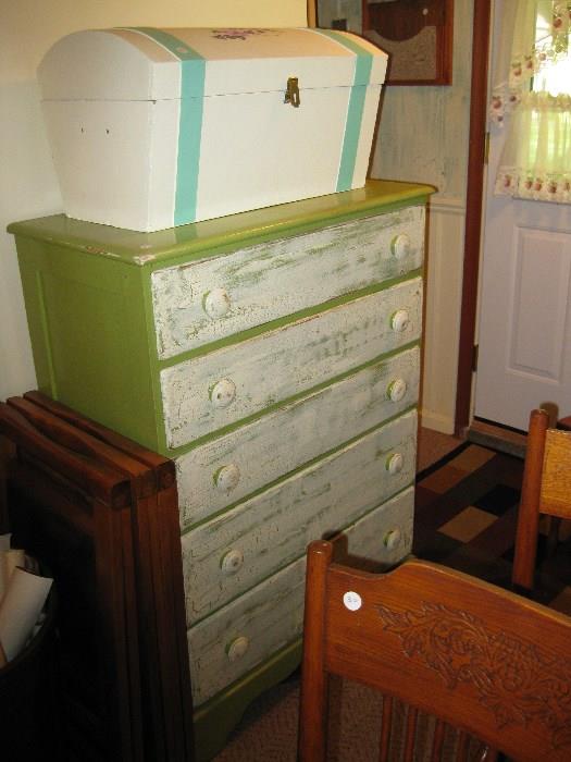 old chest for painting, craft trunk