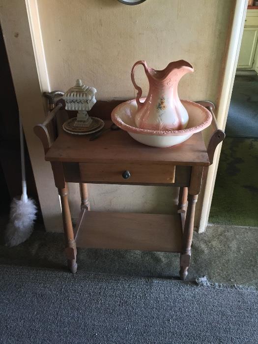 Washstand, Pitcher and bowl