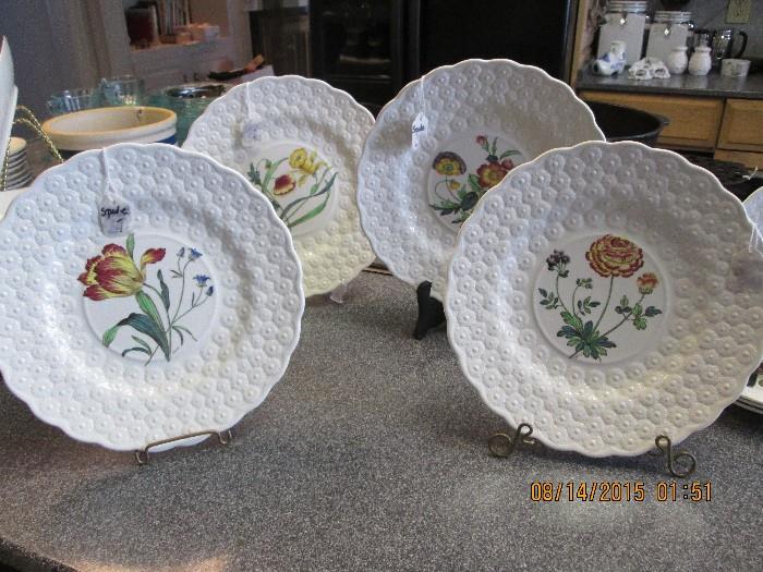 Vintage Spode flower motif plates