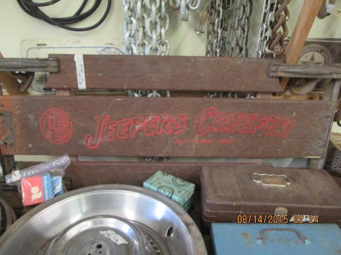 Vintage "Jeepers Creeper" for garage