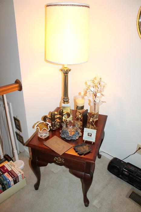 Cherry end table and lamp (other items may be sold)