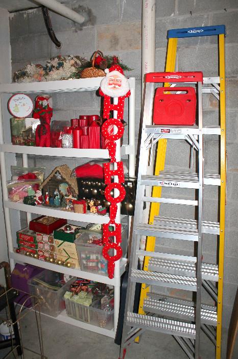Christmas decor and ladders