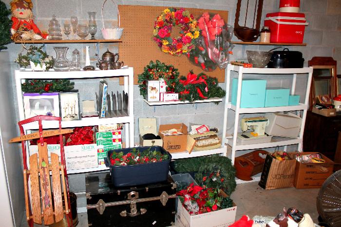 Christmas decor, glassware, and misc. treasures! (some items may be sold)
