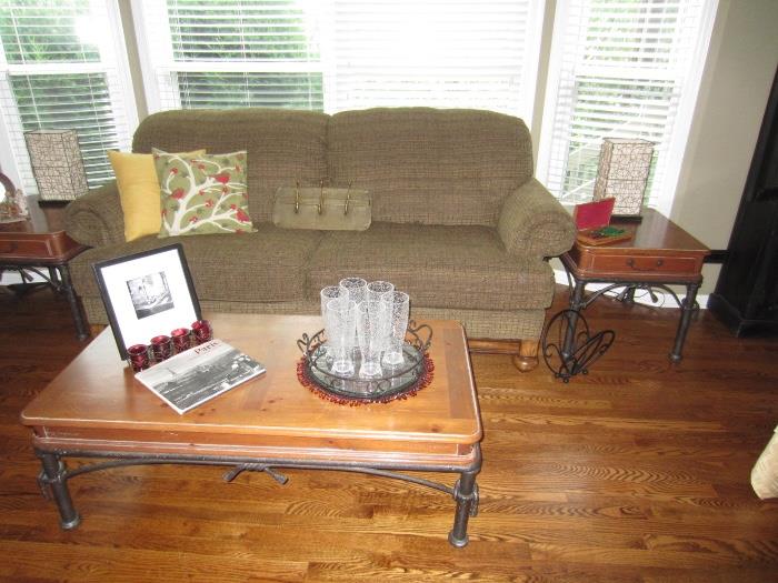 sofa, coffee table, end tables