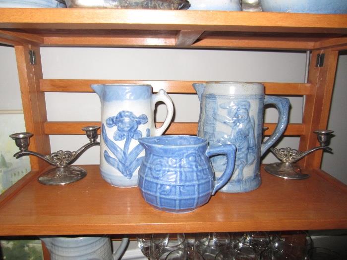 Collection of vintage salt glaze pottery