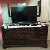 Dresser, mirror, and Sony 40-inch Bravia flatscreen television