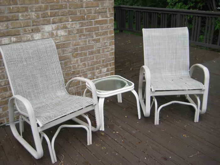 Patio chairs & glass top table