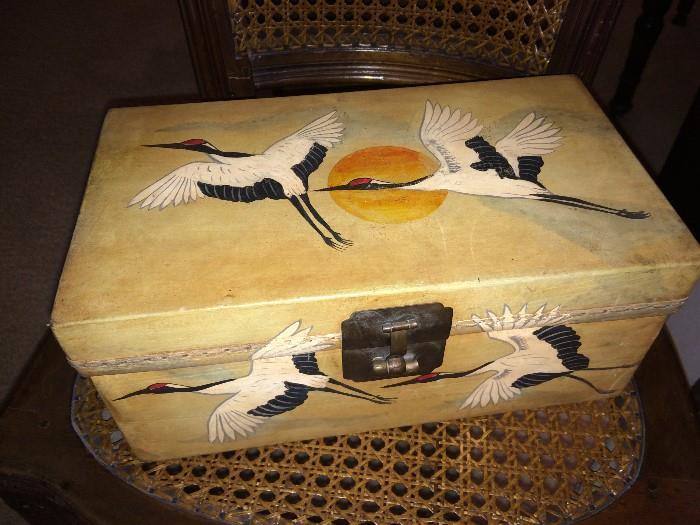 HAND PAINTED LEATHER BOX