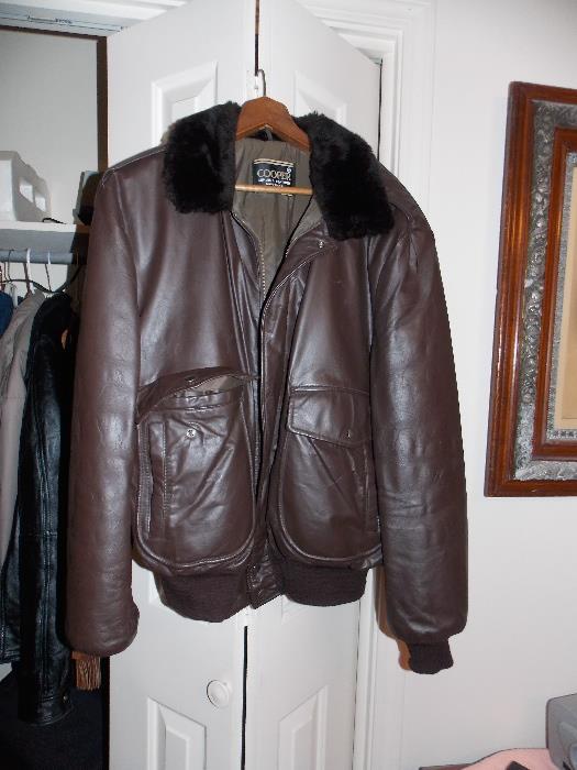 Leather "bomber" jacket