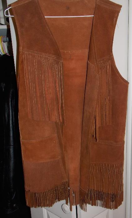 Vintage Suede fringed vest