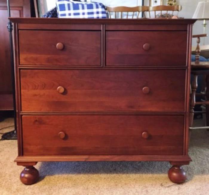 Close up of the absolutely gorgeous solid cherry bedroom set. This dresser, plus a four poster bed and another dresser are sold as a set. 