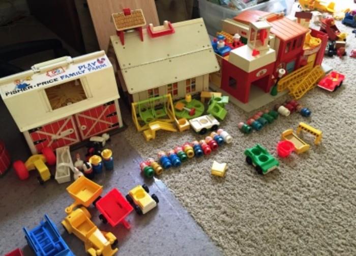 Fisher Price toys--including wood headed people. Good condition.