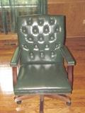 Green leather office chair