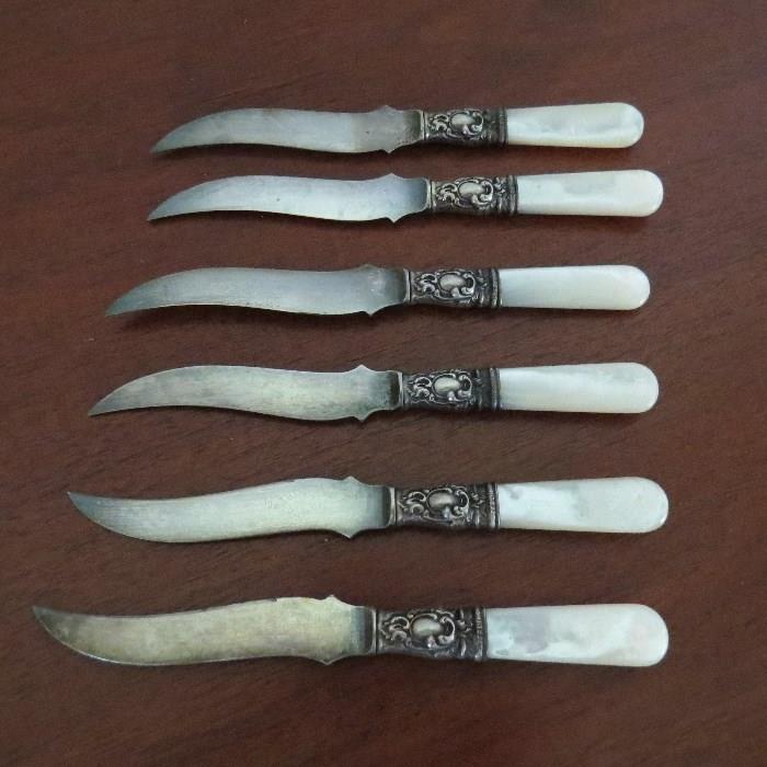 Sterling and Mother of Pearl Knives