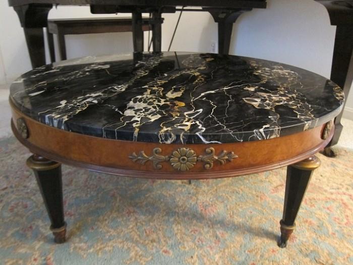 Early 20th century Continental coffee table with Italian marble top.