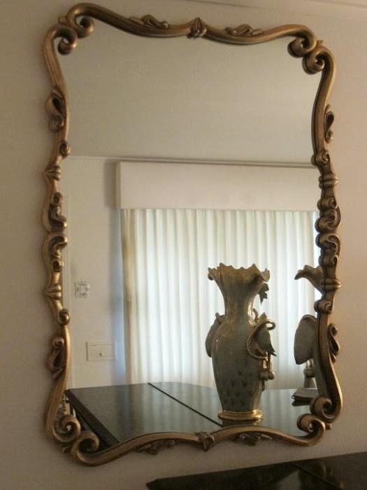 Vintage gilt wood mirror.