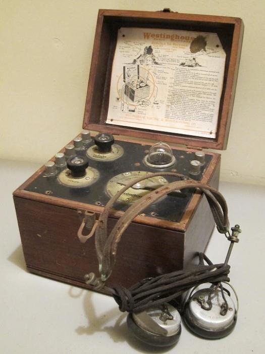 Westinghouse Radio Apparatus Aeriola Sr. Receiver with original headphones, circa 1921.