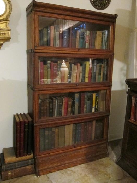 Vintage oak barrister bookcase.