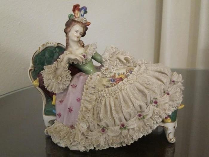 Dresden porcelain lace figurine.