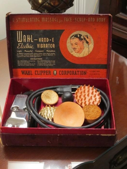 1940s Wahl-Hand-E Electric Vibrator in original box.