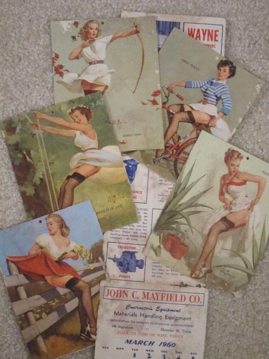 Wow collection of 1960s advertising pin-ups miniature calendars!