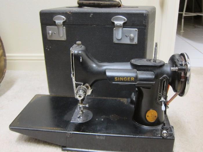 1940s Singer portable sewing machine in original case.