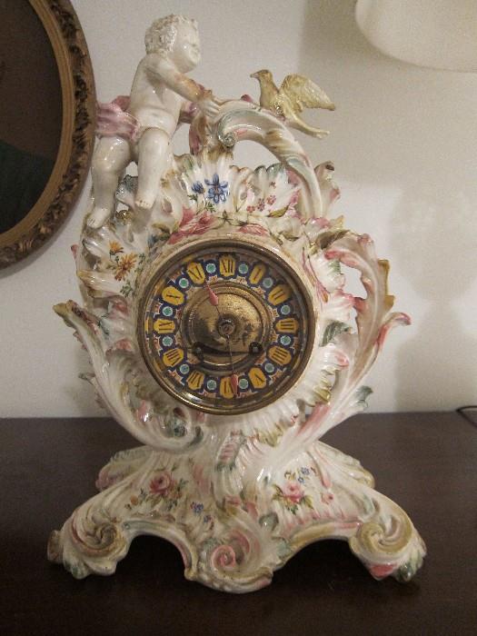 19th century German porcelain mantel clock (possibly Hochst).