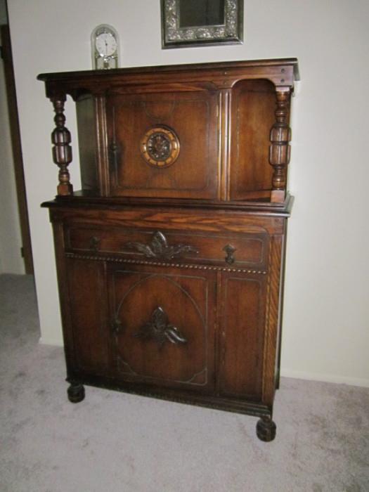 antique Jacobean oak buffet chest