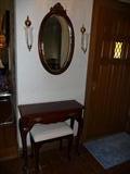 Mirror, Table & Bench