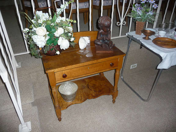 Antique Table & Figurine
