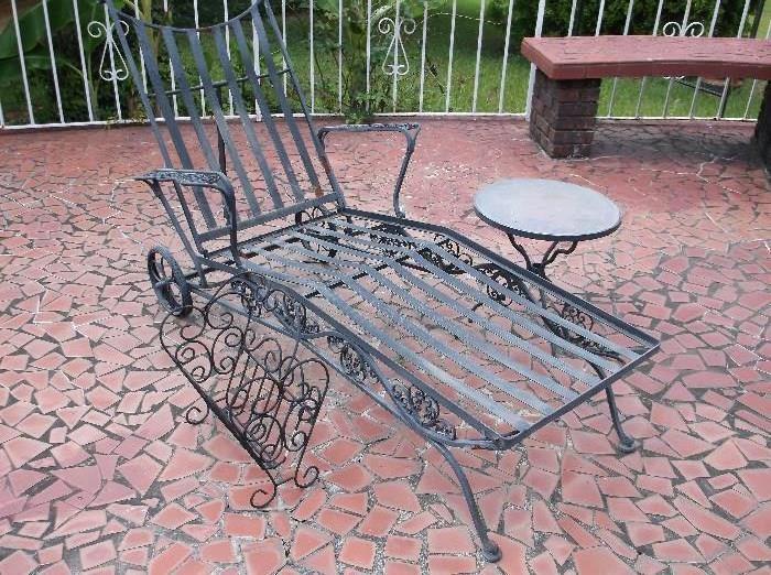 Wrought iron chaise lounge