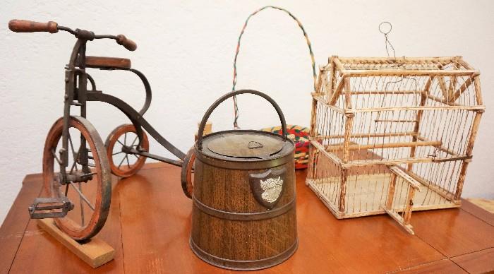 Coleman mustard tin, cage and more