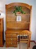 Lexington oak desk with bookcase top.