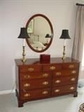 Henkel Harris cherry dresser & mirror.