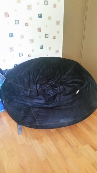 Very Cool LARGE Suede Beanbag that turns into a bed !