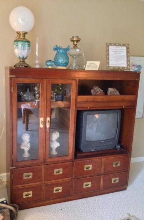 Lovely Wall Unit with Glass Curio